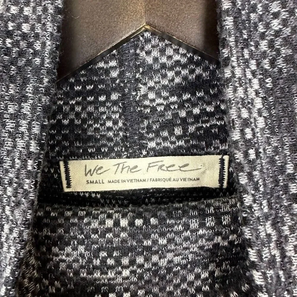 We The Free People Sunny Days Sweater Women's S Black Gray Oversized Turtleneck